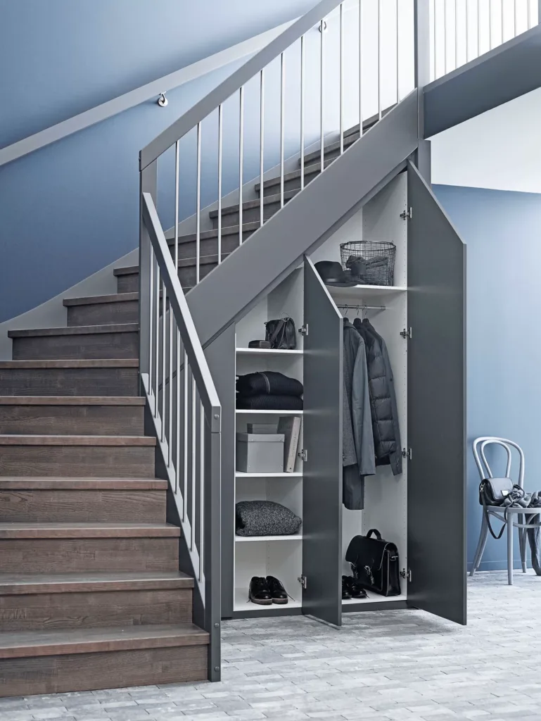Гардеробная в прихожей гардеробная под лестницей