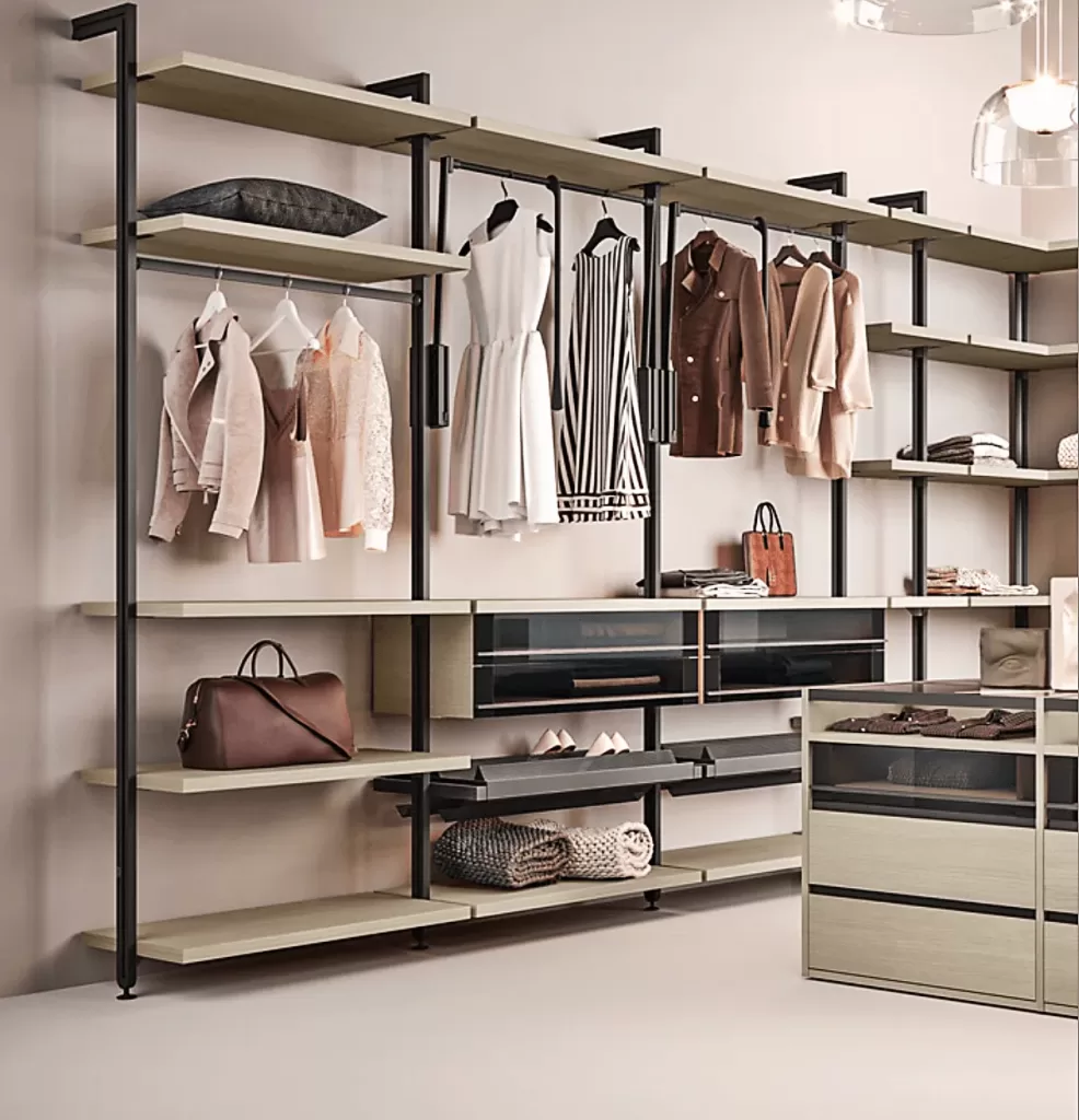 Система хранения на профиле Slim,гардеробная в Москве