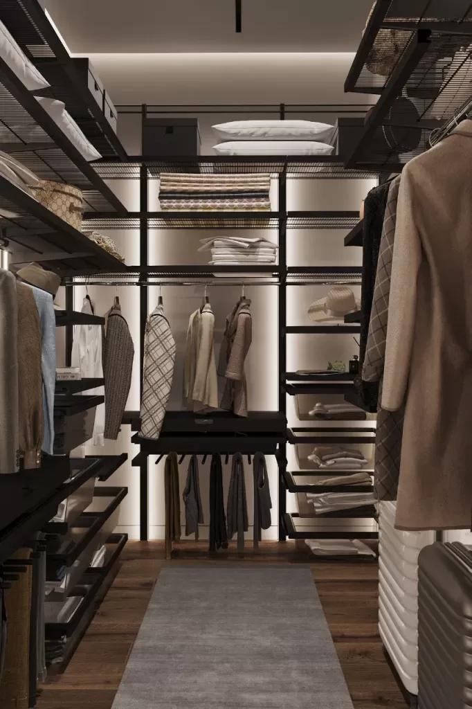 Сетчатые гардеробные системы готовые решения с размерами