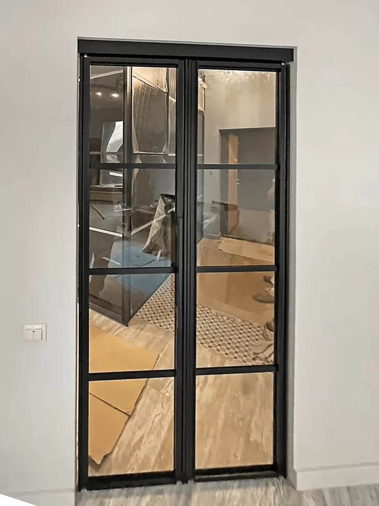 раздвижные двери без нижних направляющих