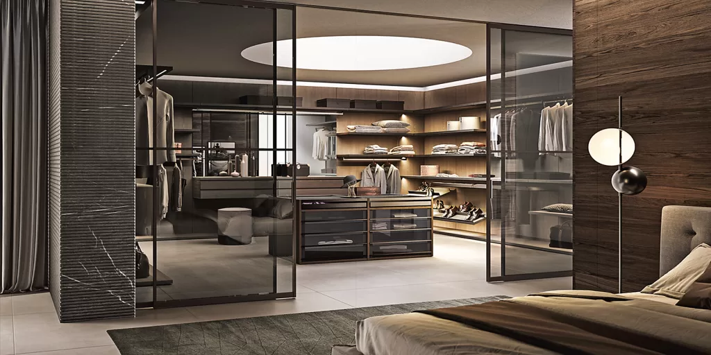 раздвижная гардеробная комната