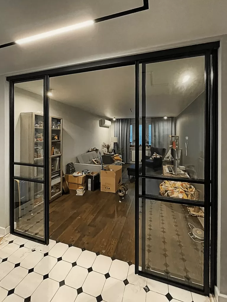 откатная дверь межкомнатная без нижних направляющих