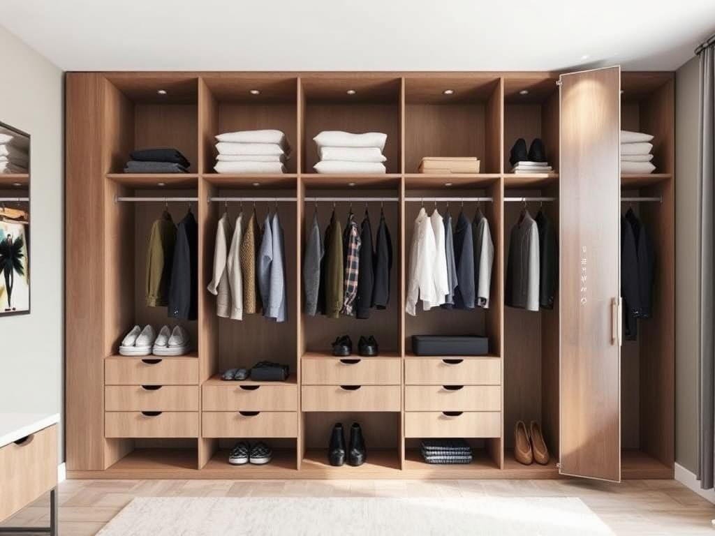 Пример распределения элементов внутри гардеробной системы