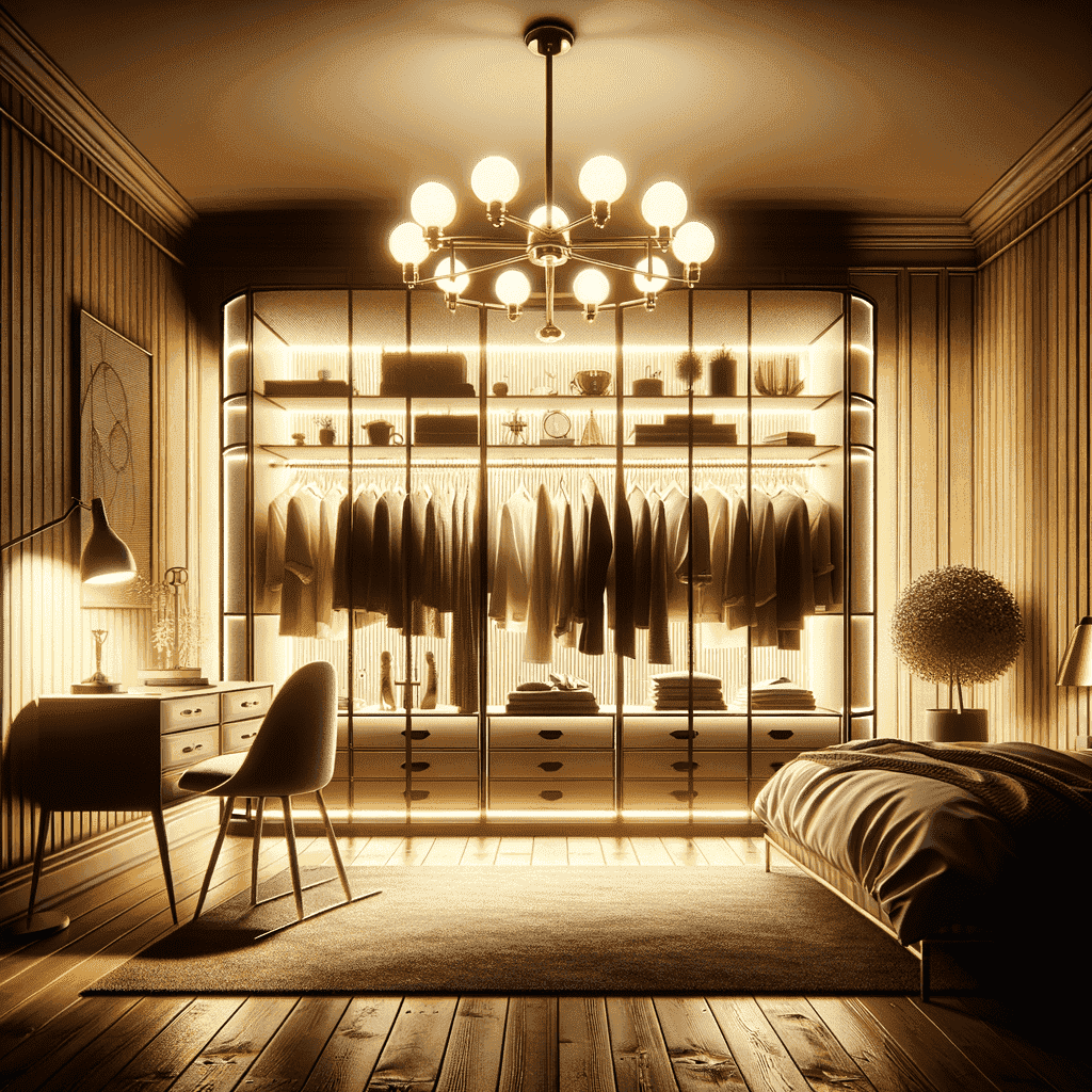 освещение гардеробной