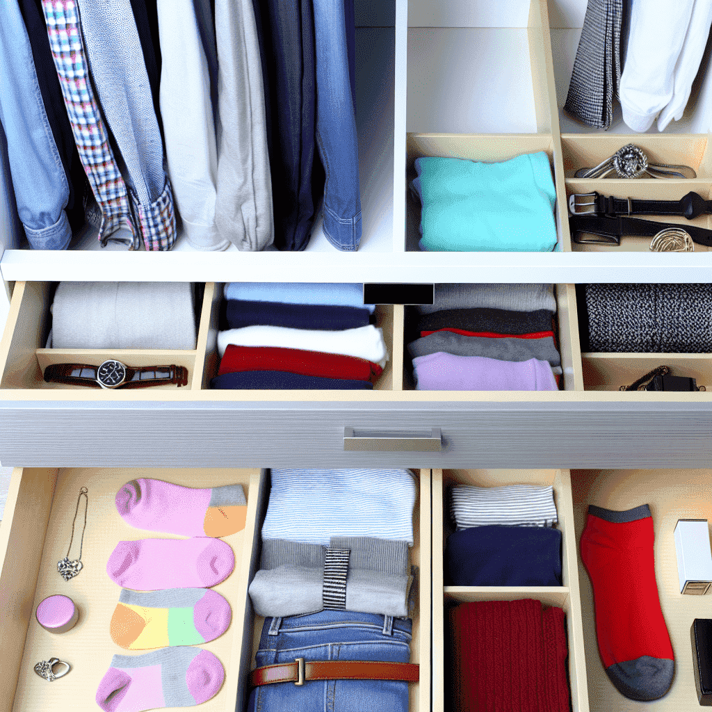 Организация гардеробной: 7 необходимых вещей для выдвижных ящиков