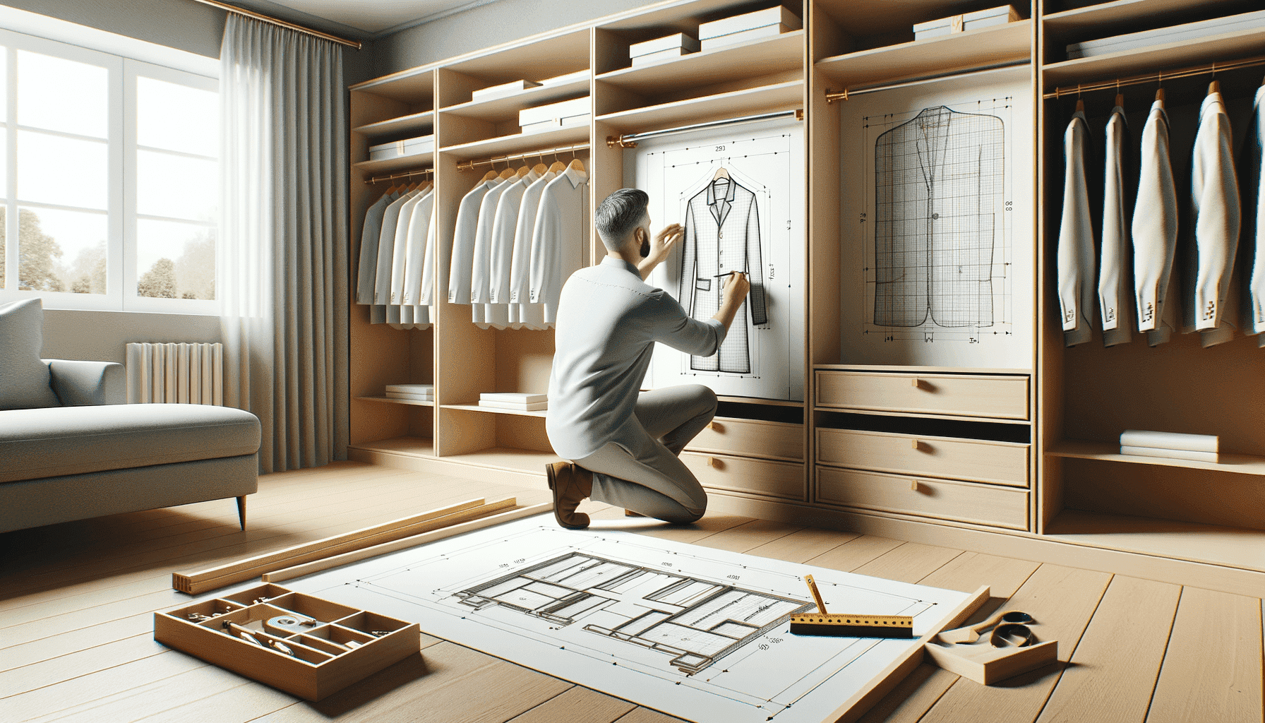 Гардеробная на заказ по размерам