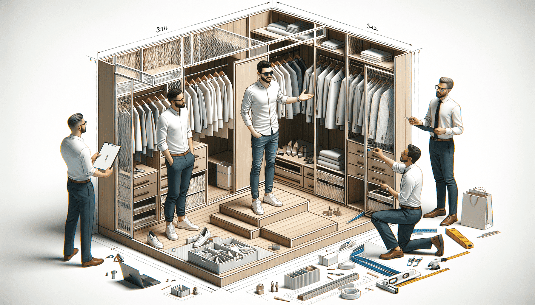 Гардеробная комната на заказ по индивидуальным размерам