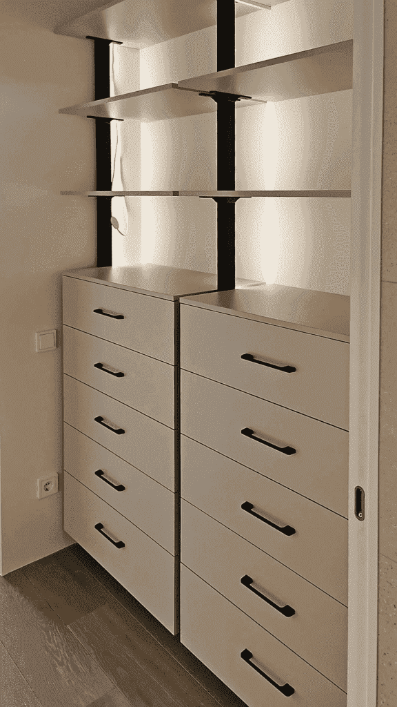 Гардеробная на металических стойках