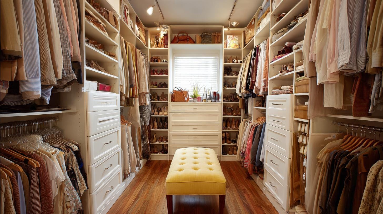 Небольшая табличка преимуществ правильно организованной гардеробной системы: