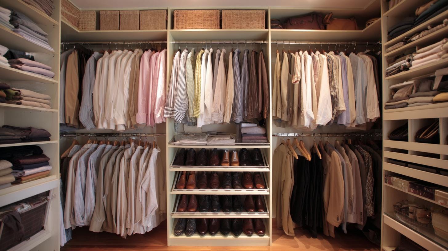 Небольшая табличка преимуществ правильно организованной гардеробной системы: