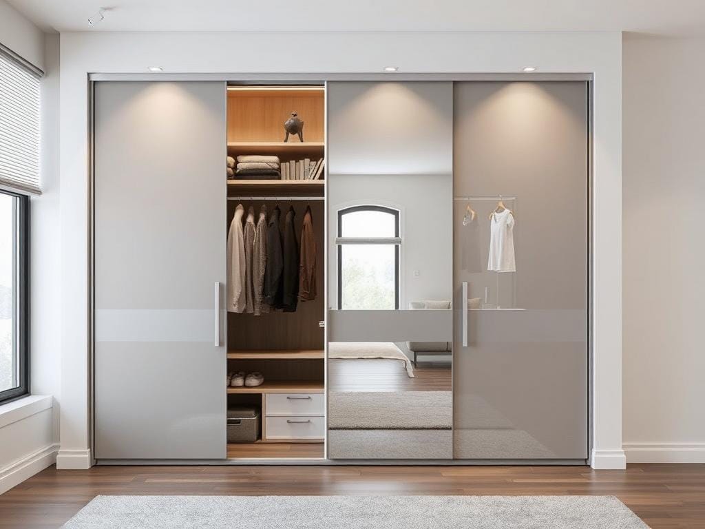 Суть системы шкаф-купе без нижней направляющей