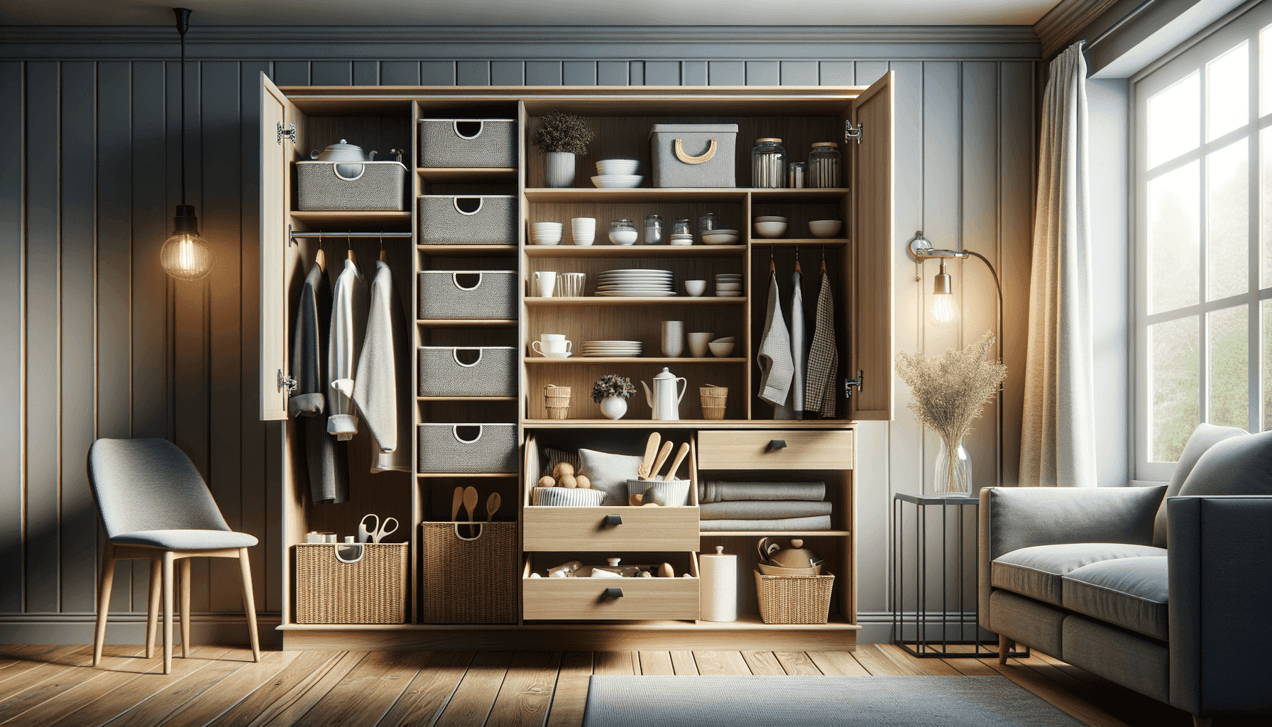 шкаф с выдвижными корзинами