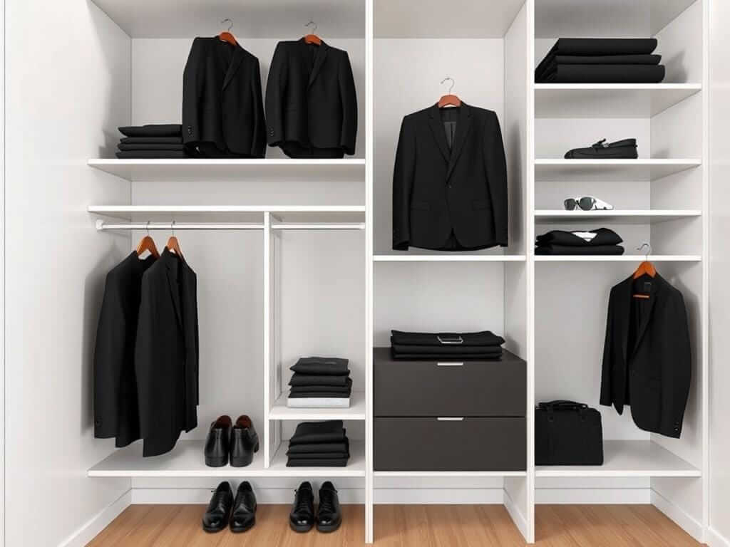 хранение в гардеробной предметов одежды: Черный костюм. Где хранить черный костюм в гардеробной системе: варианты и оптимизация пространства