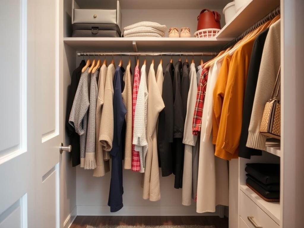 Гардеробная, в ней Непродуманное хранение — главная причина повторных покупок. Лайфхак: «Правило сезонности»