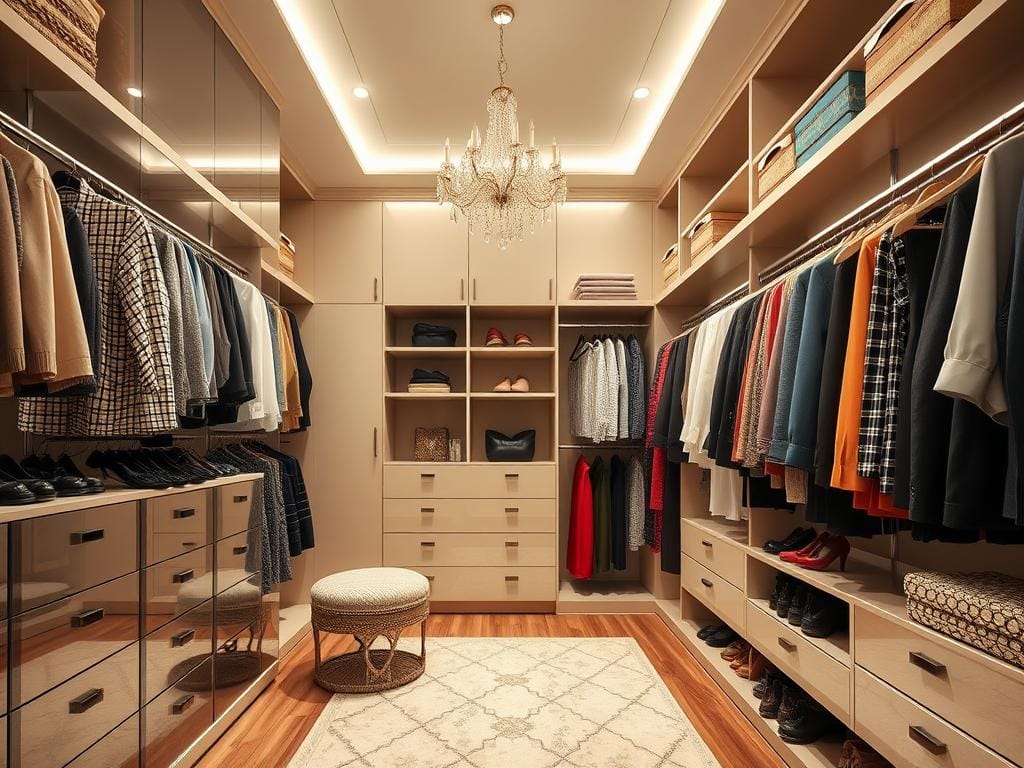 Гардеробная, Гардеробная — мечта любой модницы. Чем больше деталей и секций — тем лучше.. Заключение Гардеробная, Гардеробная — мечта любой модницы. Чем больше деталей и секций — тем лучше.. Заключение