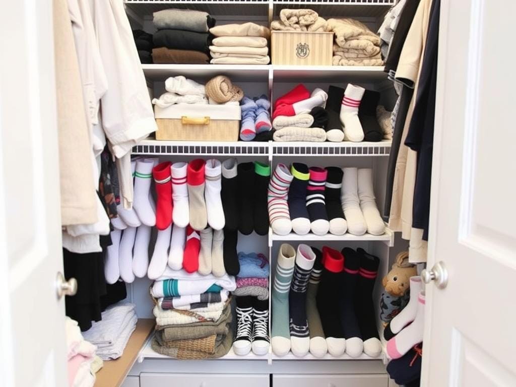 Гардеробная, Носки храните в боксы, ящики или подвесные органайзеры. Скручивайте, сортируйте.. Несколько простых и полезных лайфхаков по организации носков