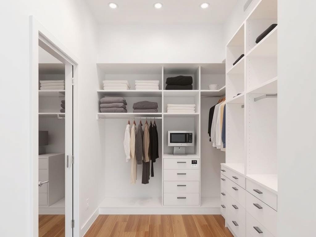 Гардеробная, Если внутри гардеробной техника — нужна вентиляция, гидроизоляция, безопасность.. Заключение Гардеробная, Если внутри гардеробной техника — нужна вентиляция, гидроизоляция, безопасность.. Заключение