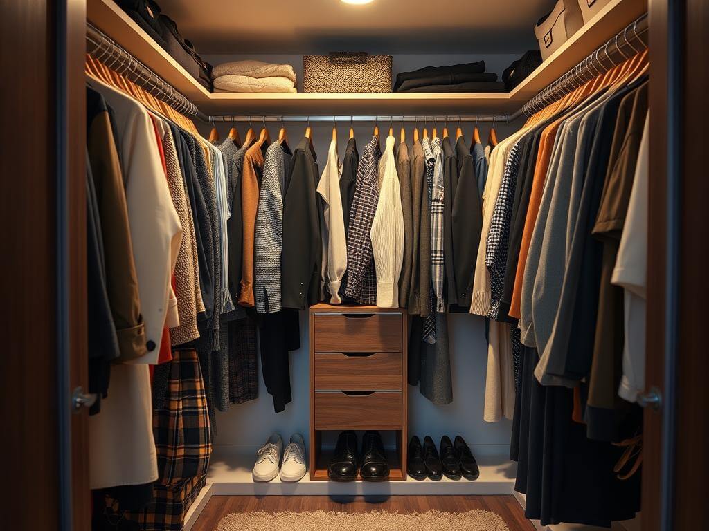 Гардеробная, в ней Одна вещь без места — и вы тратите 5 минут на всё утро. Полезный лайфхак: создайте «утренний маршрут» Гардеробная, в ней Одна вещь без места — и вы тратите 5 минут на всё утро. Полезный лайфхак: создайте «утренний маршрут»