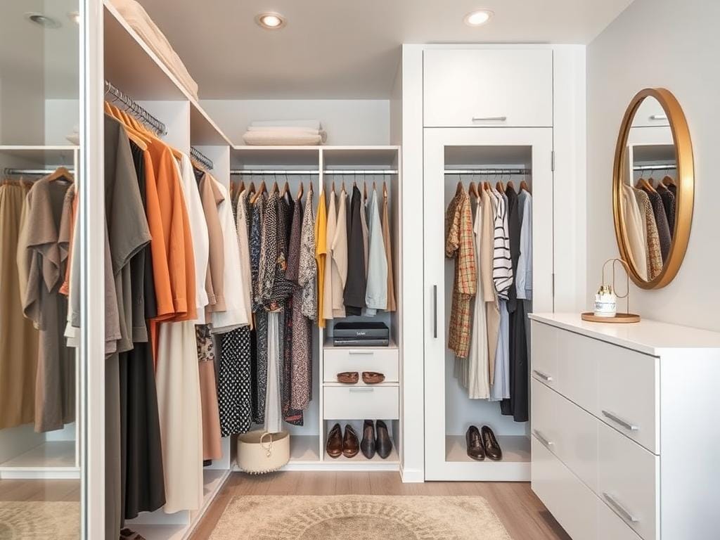 Гардеробная, в ней У вас нет слишком много вещей. У вас нет системы, чтобы с ними жить. Почему вещи оказываются вне контроля: гардеробная без системы