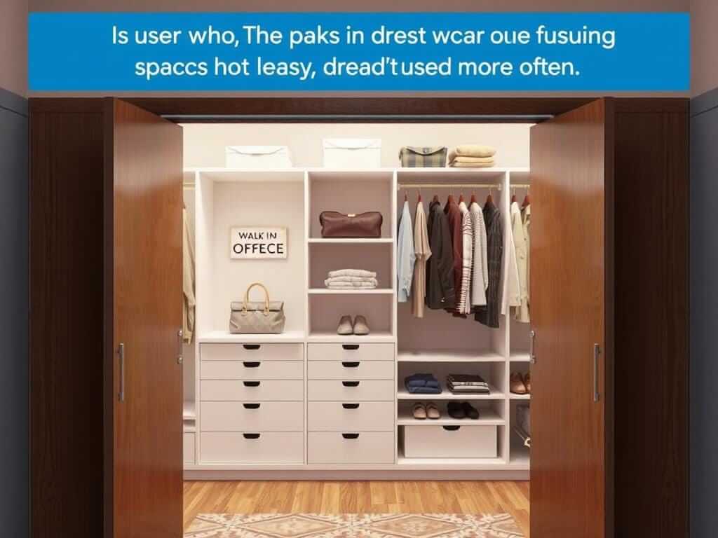 Гардеробная, в ней Вещи, к которым удобно тянуться — используются чаще. Влияние дверей в гардеробную на удобство использования