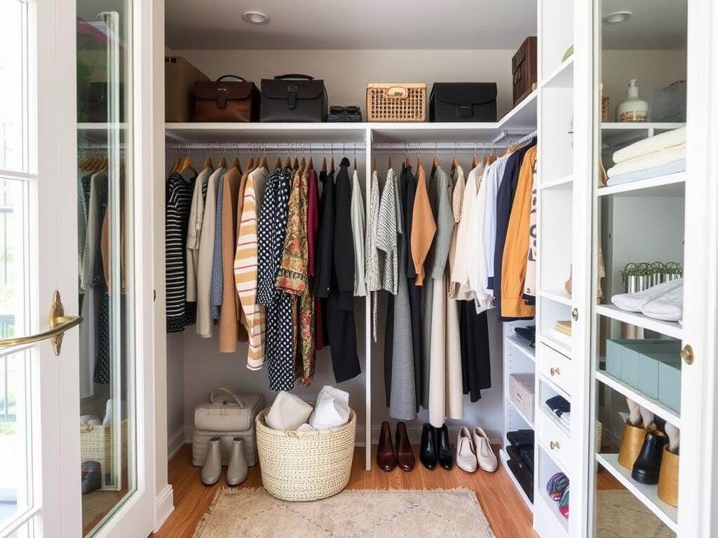 Гардеробная, в ней Пространство, где вещи живут — не выживают. Практические советы по уходу: