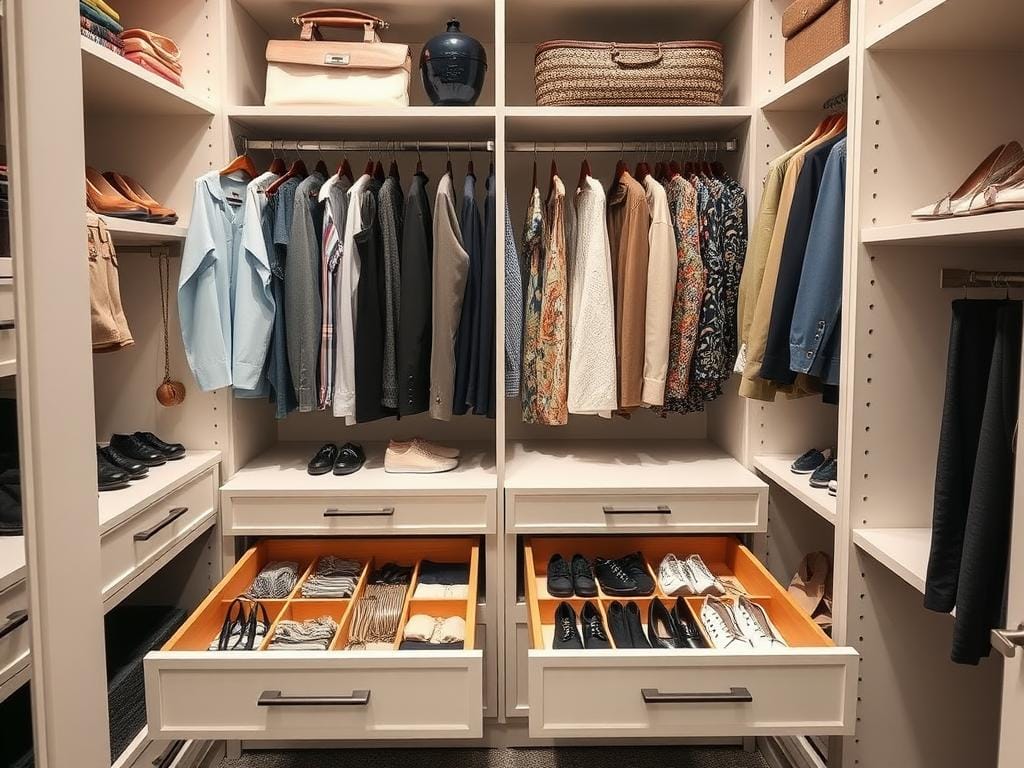 Гардеробная, Вещи теряются в ящиках? Выдвижные конструкции с разделителями — спасение для мелочей: белья, украшений, шнурков.. Заключение Гардеробная, Вещи теряются в ящиках? Выдвижные конструкции с разделителями — спасение для мелочей: белья, украшений, шнурков.. Заключение