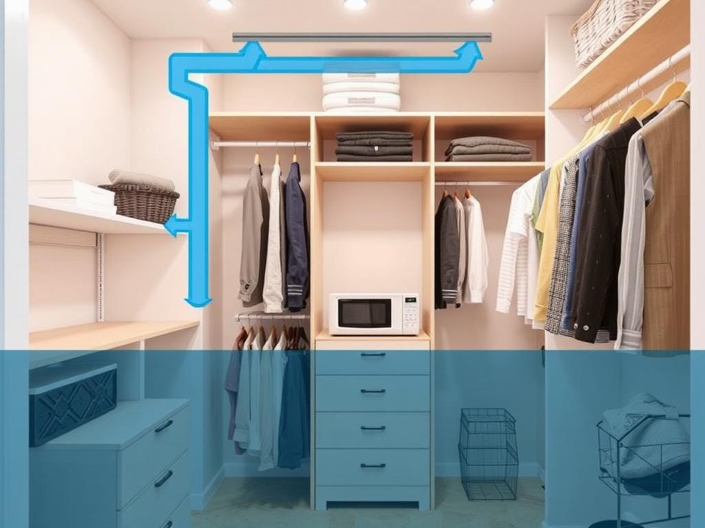 Гардеробная, Если внутри гардеробной техника — нужна вентиляция, гидроизоляция, безопасность.. Зачем нужна вентиляция в гардеробной с техникой и как она работает Гардеробная, Если внутри гардеробной техника — нужна вентиляция, гидроизоляция, безопасность.. Зачем нужна вентиляция в гардеробной с техникой и как она работает