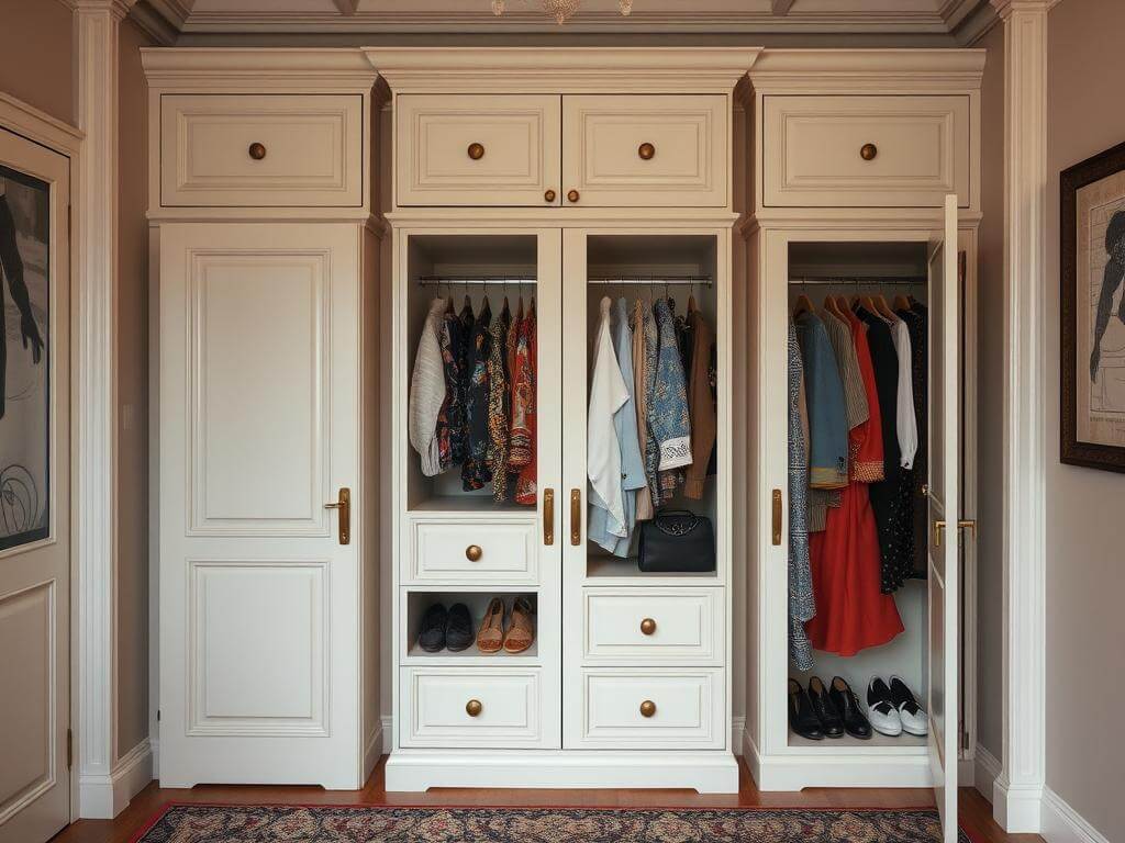 Гардеробная, в ней О людях судят по вкусам. По-настоящему — по тому, как они хранят вещи. Двери в гардеробную: открытость или приватность? Гардеробная