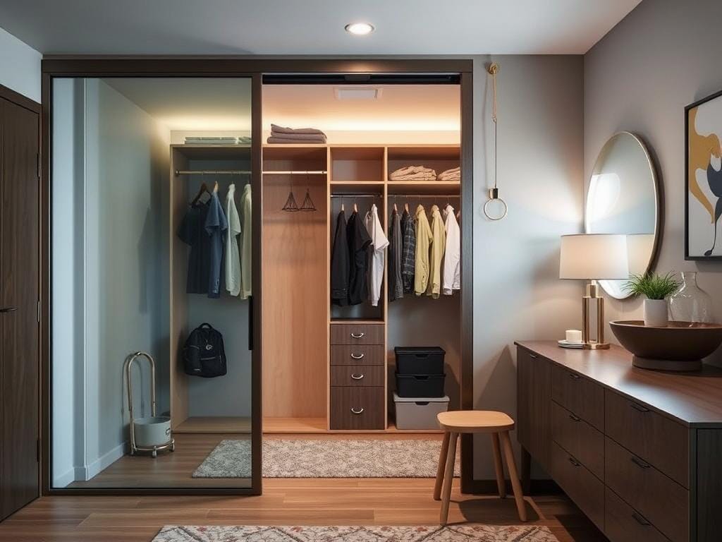 Гардеробная, Пантограф экономит время, избавляет от табуреток и срыва сборов по утрам.. Раздвижные гардеробные и пантографы: сочетание, которое меняет привычный подход