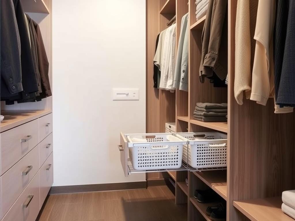 Гардеробная, Полки, ящики или корзины? Выдвижные корзины проветриваются, выдерживают до 20 кг. Идеальны для полотенец, носков, аксессуаров.. Полки, ящики или корзины: знакомимся с тремя главными элементами гардеробной системы Гардеробная, Полки, ящики или корзины? Выдвижные корзины проветриваются, выдерживают до 20 кг. Идеальны для полотенец, носков, аксессуаров.. Полки, ящики или корзины: знакомимся с тремя главными элементами гардеробной системы