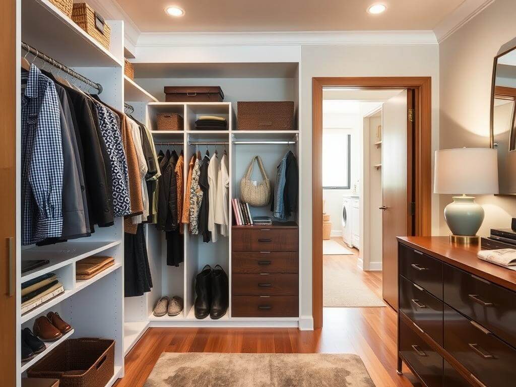 Гардеробная, в ней Вы не забыли про порядок. Но так и не сделали его частью пространства. Почему двери в гардеробную — больше, чем просто элемент?