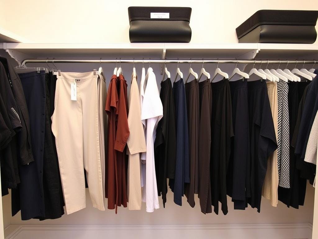 Гардеробная, Хранение брюк: на вешалках с зажимами или выдвижных полках со штангами.. Где вешалки с зажимами выигрывают