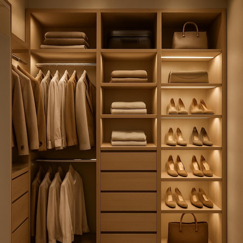 Гардеробная, в ней Вы не опаздываете. Просто нужная вещь там, где вы её ждёте. Подстраивая пространство под себя — вы перестаёте подстраиваться под обстоятельства