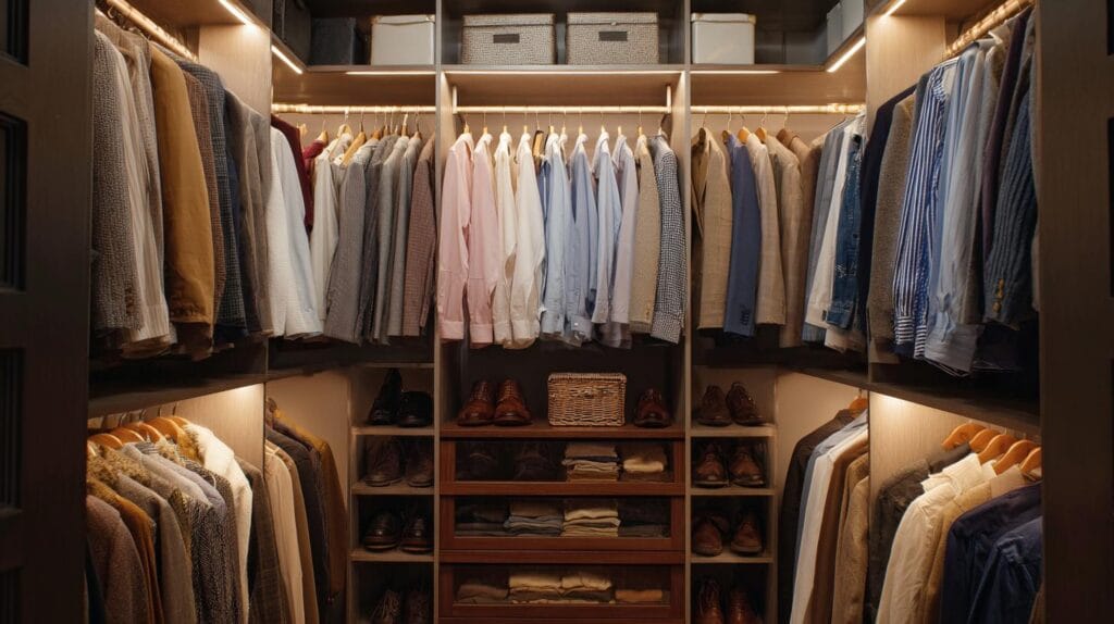 П-образная гардеробная для компактных пространств: стиль и функциональность.. Вдохновение на пустом уголке: почему П-образная гардеробная — ключ к порядку гардеробная, гардеробная система, гардеробная комната, гардеробная на заказ, гардеробная купить