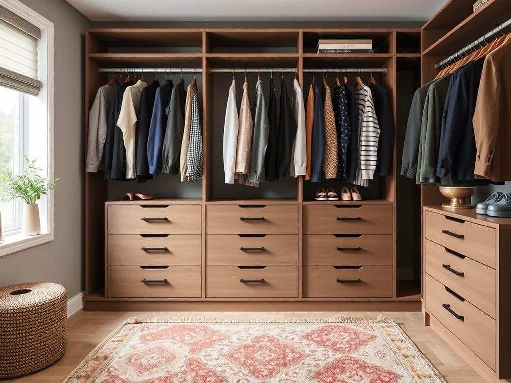 Гардеробная: сначала избавьтесь от лишнего — порядок придёт сам!. Планировка гардеробной: когда эстетика служит удобству