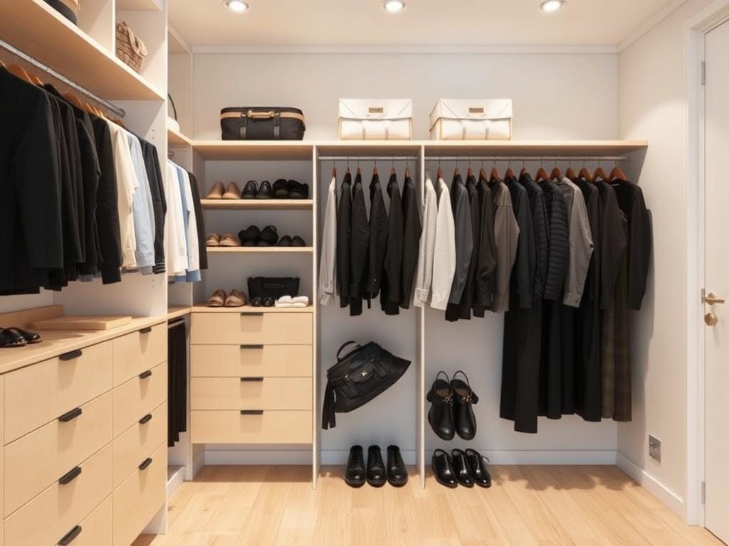 Основная тема статьи гардеробная комната, главный вопрос: Гардеробная, в ней Вещи, к которым удобно тянуться — используются чаще. Почему эргономика важнее моды: философия повседневного выбора