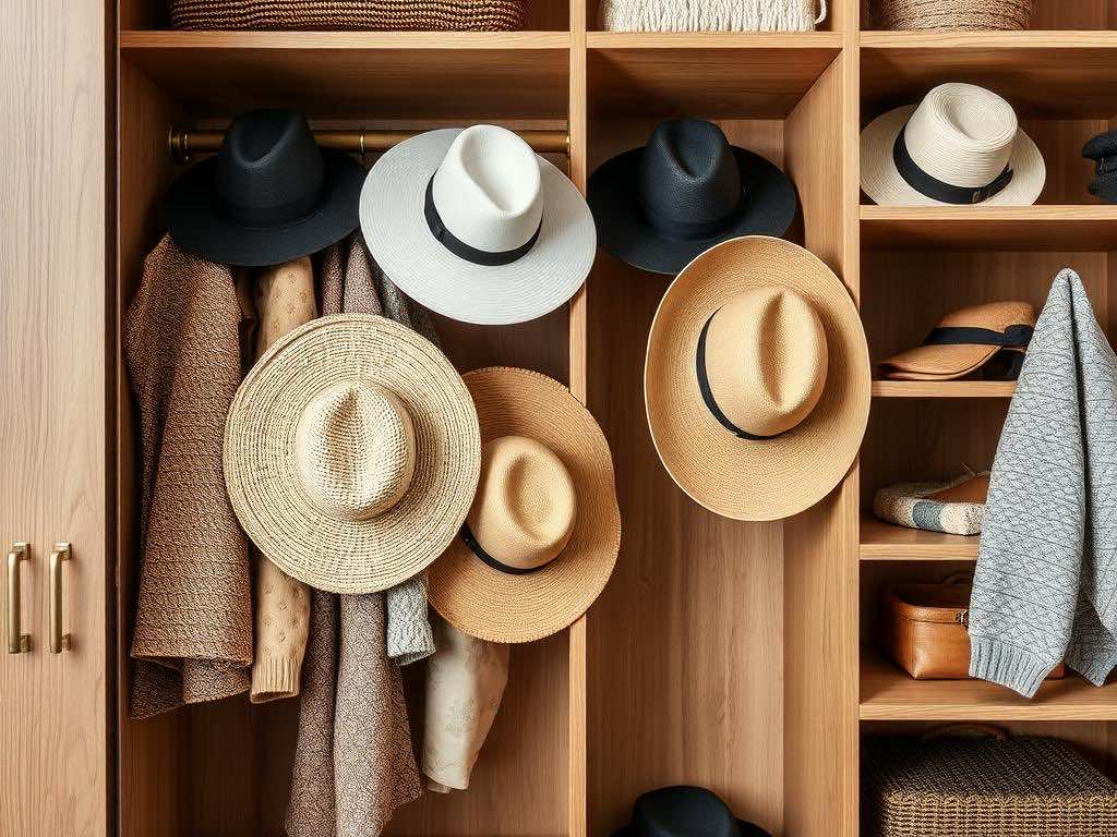 Гардеробная: Правила хранения головных уборов для долговечности и привлекательного вида. Натуральные материалы: металлическая гардеробная, дерево и модульные решения