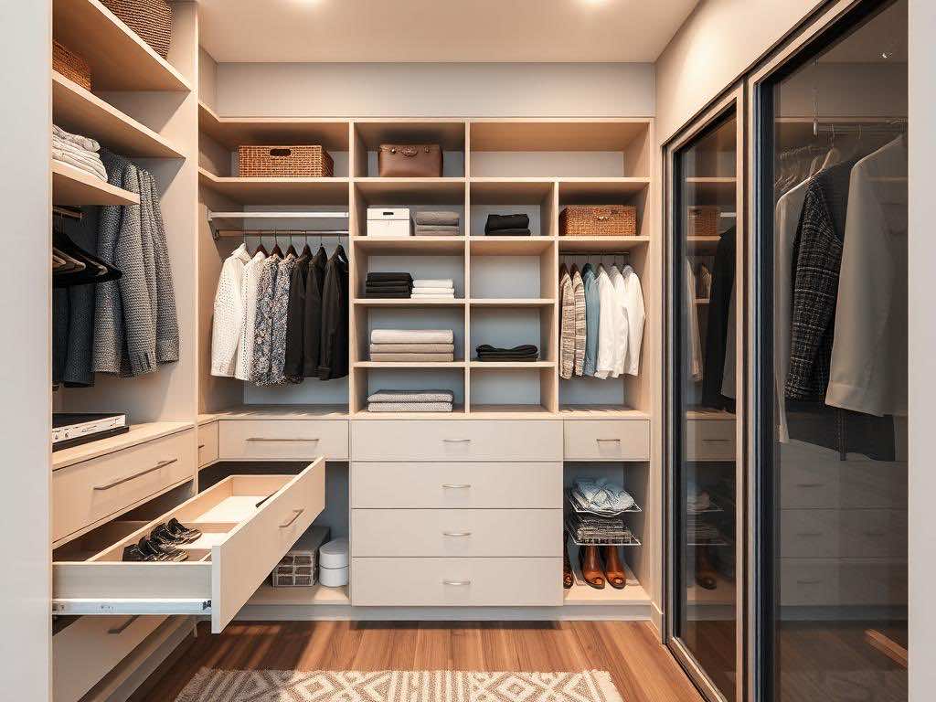 Гардеробная: порядок в выдвижных ящиках с помощью перегородок и органайзеров. Раздвижные двери для гардеробной: эстетика без компромиссов Гардеробная: порядок в выдвижных ящиках с помощью перегородок и органайзеров. Раздвижные двери для гардеробной: эстетика без компромиссов