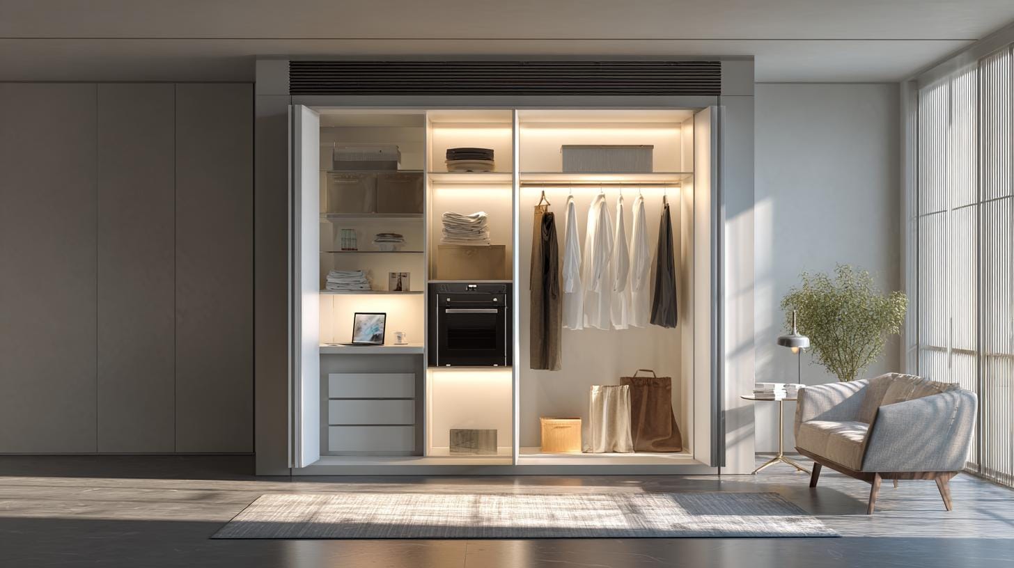 Современные технологии в хранении: умная мебель дома - гардеробная на заказ поможет решить проблему.. Когда логика пространства начинает работать на вас
