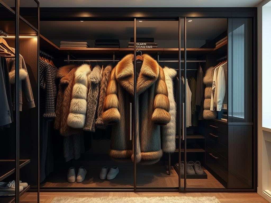 Таблица: преимущества раздвижных дверей для гардеробной с меховыми изделиями
