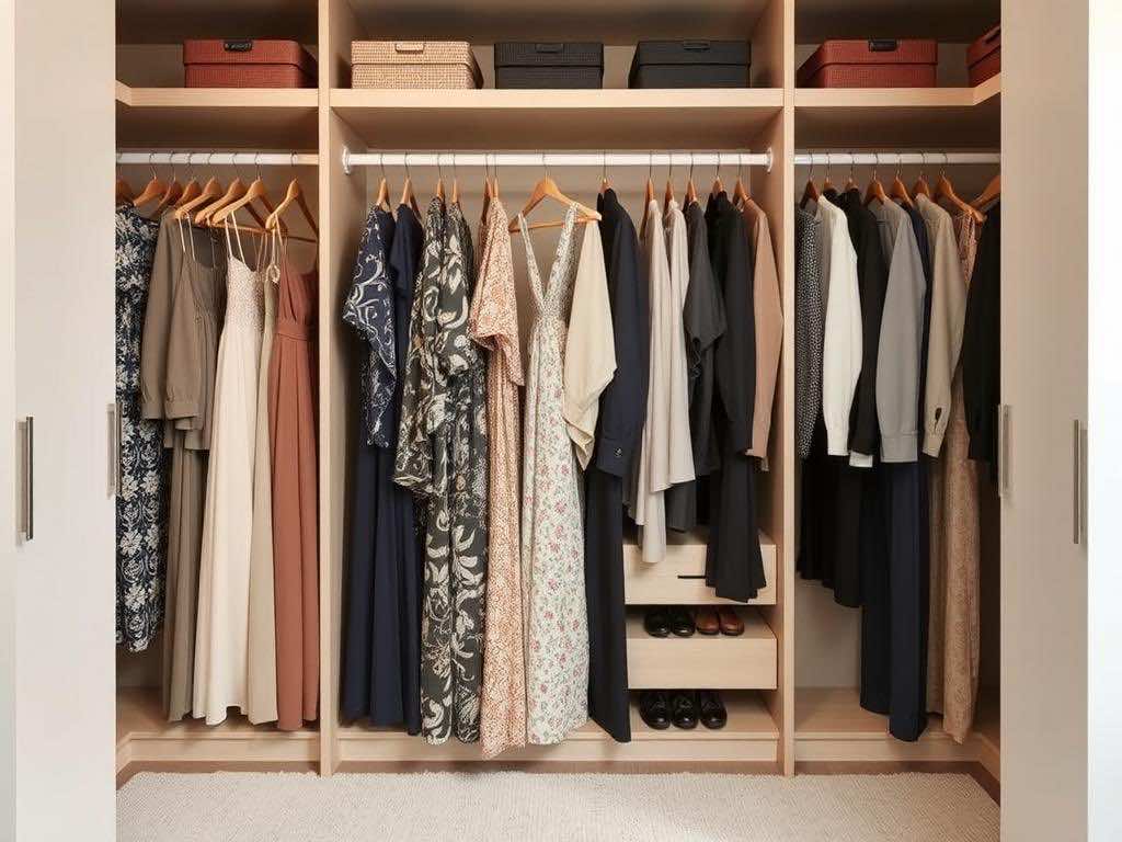 Гардеробная мечты: разделение платьев и брюк для идеального порядка. Личное пространство, где всё дышит