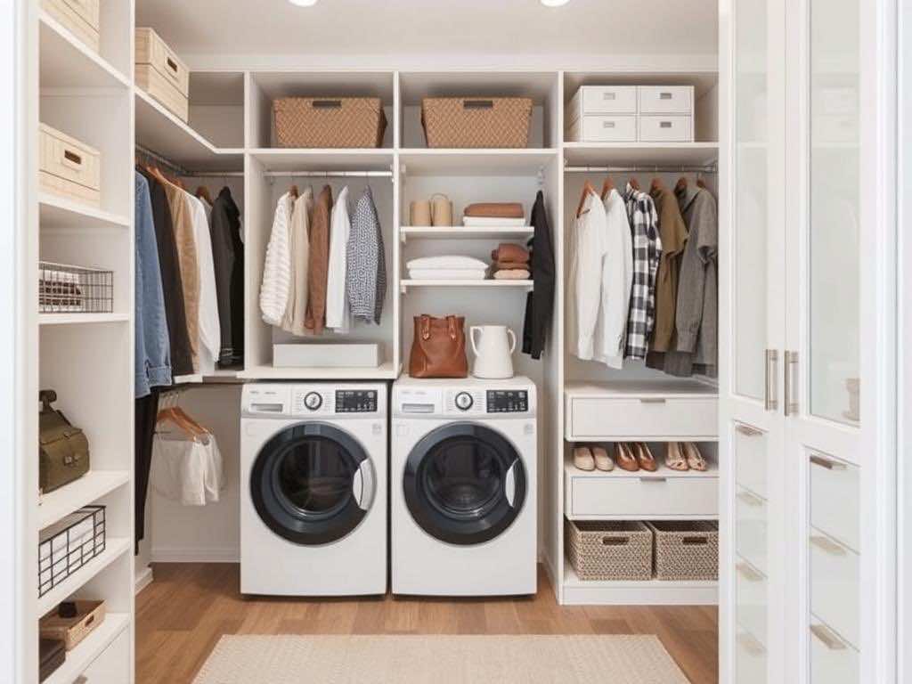 Гардеробная: стильные решения для скрытой стирки и сушки техники. Популярные стили оформления гардеробных