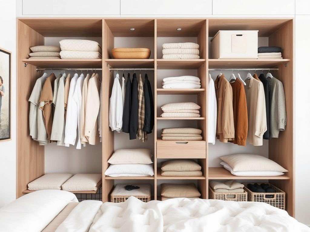 Оптимальное хранение постельного белья: гардеробные и шкафные решения. Детализация: как небольшой лайфхак меняет систему