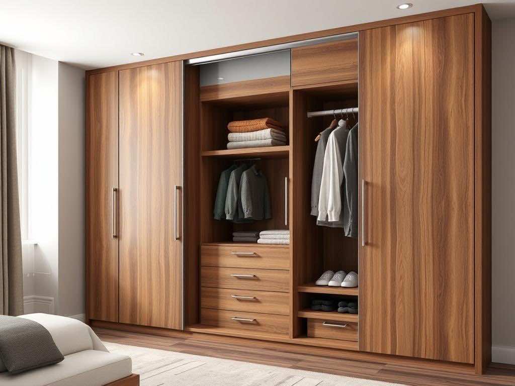 Оптимальная глубина шкафа: 650–700 мм для раздвижных и 600 мм для распашных дверей. Гардеробная на заказ: индивидуальная формула