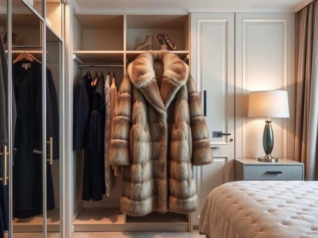 Гардеробная: Правильное хранение шубы для сохранения идеального состояния меха. Гардеробная в спальне — спокойствие для роскоши