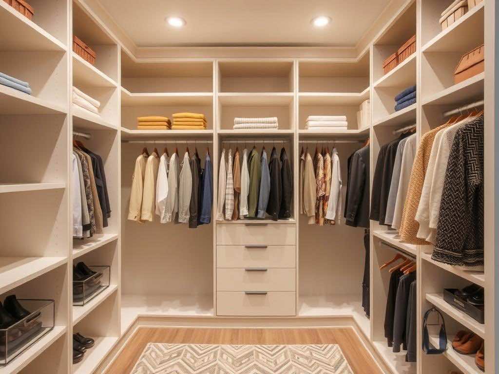 Гардеробная: открытые стеллажи или закрытые слим-тумбы?. Открытые стеллажи: эстетика и функциональность