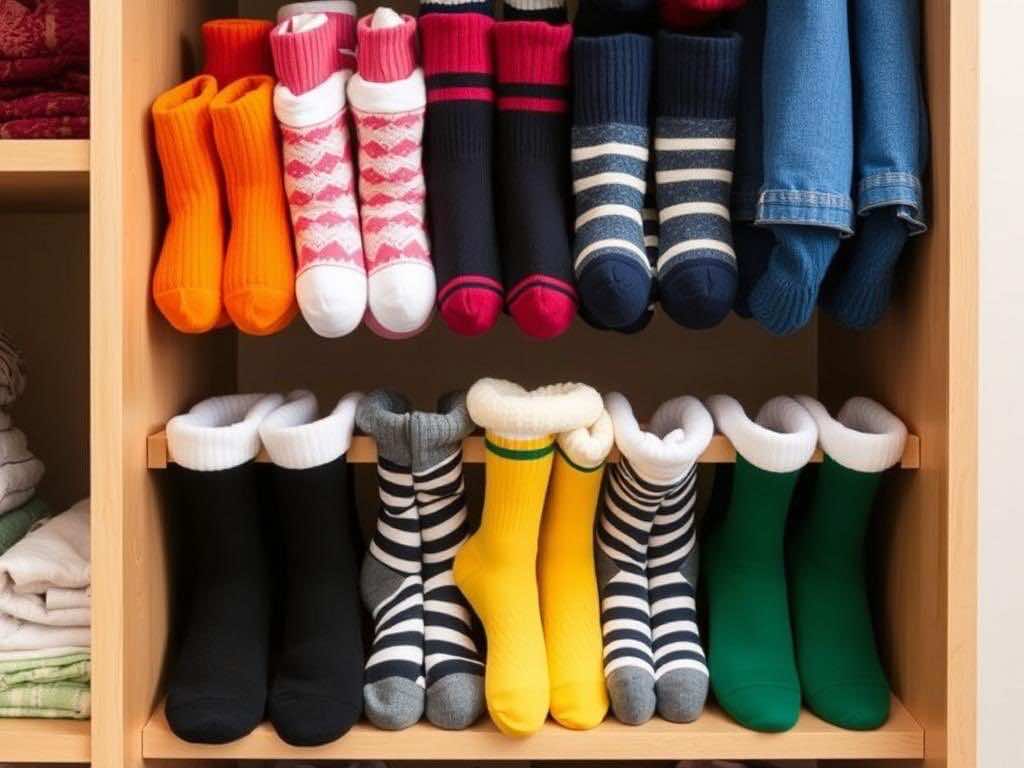 Организация гардеробной: простые способы хранения носков и других вещей. Секретный лайфхак: «игра в цвет»