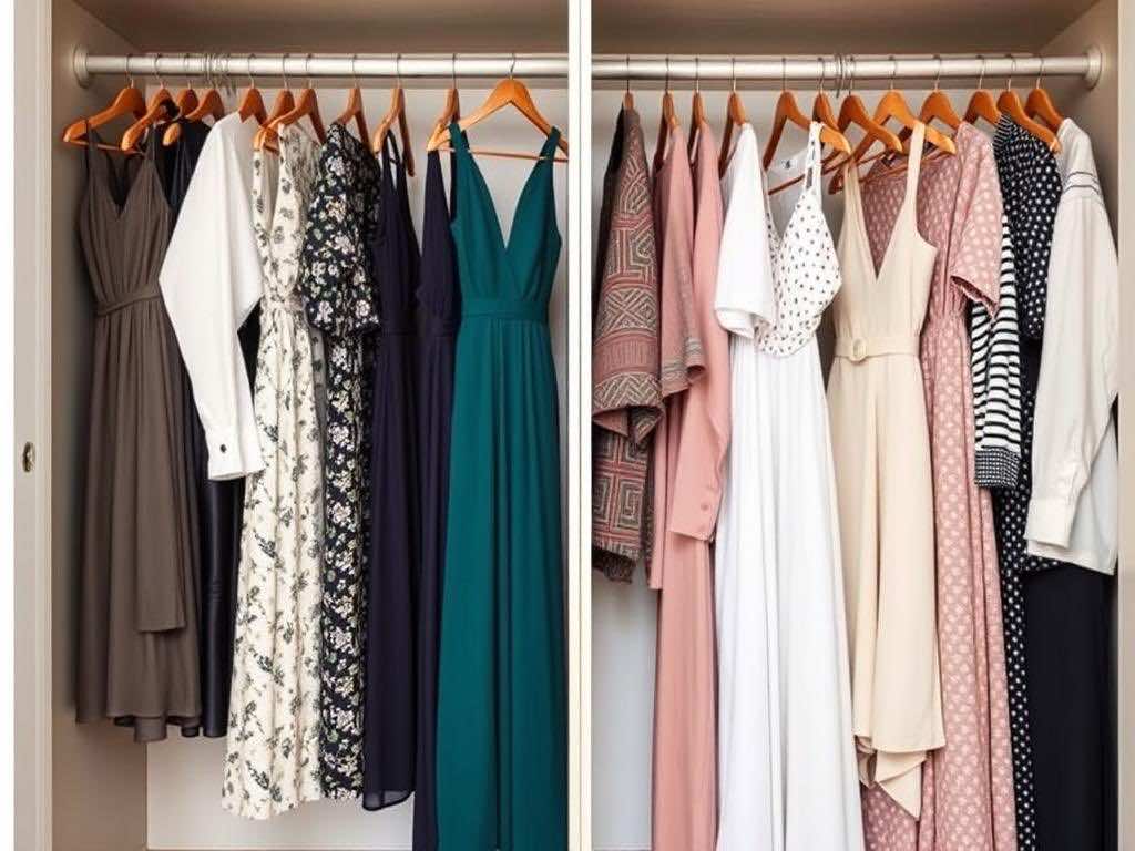 Гардеробная мечты: разделение платьев и брюк для идеального порядка. Дыхание пространства: выбор гардеробной системы