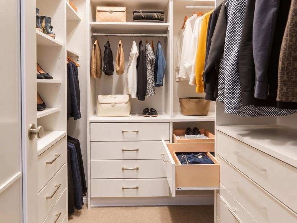Гардеробная: выдвижные ящики для оптимального хранения мелочей и аксессуаров.. Почему стоит доверять свой порядок профессионалам