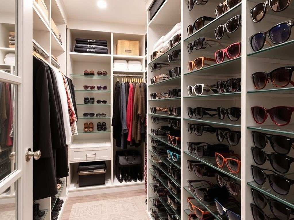 Гардеробная: стильное хранение коллекции солнечных очков. Планировка гардеробной: пошаговый подход